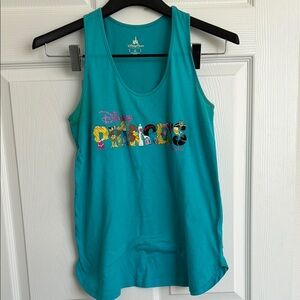 Teal Disney World Princess Graphic Racerback Tank Top